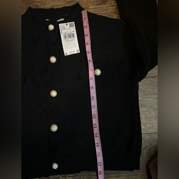 Mango knitted textured cardigan with gold jewelry black - Picture 8 of 10